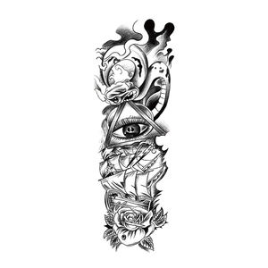 Pegatina de <span class=keywords><strong>tatuaje</strong></span> temporal de manga completa para hombre y <span class=keywords><strong>mujer</strong></span>, nuevo diseño, imagen <span class=keywords><strong>grande</strong></span>, resistente al agua - Product Image 5