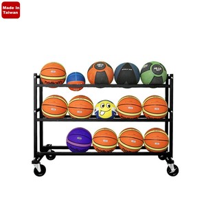 Shopping cart TOTE wheeled for warehousing garage SHELF for footballs room basketball sports equipment stand - Product Image 3