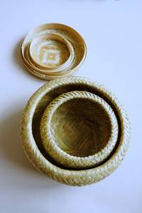 LA LUNE NESTED BAMBOO <b>BASKET</b> SET WITH LIDS BAMBOO NESTING LIDDED <b>BASKET</b> SET BIN OR <b>STORAGE</b> <b>BASKET</b> - Product Image 5