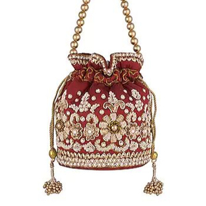 NEW-Stylish-UNIQUE PARTY & <b>WEDDING</b>--POTLI BAGS for WITH-BEAUTIFUL-EMBELLISHED WITH ZARDOZI WORK-2021. - Product Image 1