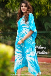 Caftan en soie grande taille pour femmes tunique Caftan Resort caftan robe plage couvrir nuit vêtements de nuit peignoir maison porter robe - Product Image 5