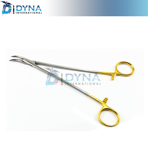 Pinzas quirúrgicas Clark Artery Forceps curvadas de 23 cm, color dorado TC, para sutura - Product Image 2