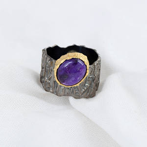 Vente en gros : Meilleures ventes – Bagues en argent sterling 925 massif de haute qualité avec pierre précieuse naturelle Sugilite de forme ovale, plaquées rhodium, troisième qualité - Product Image 2