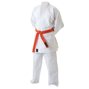 Uniformes judo de couleur unie et unie pour homme et femme, Kimono Gi, de couleur blanc et bleu, avec ceinture - Product Image 1
