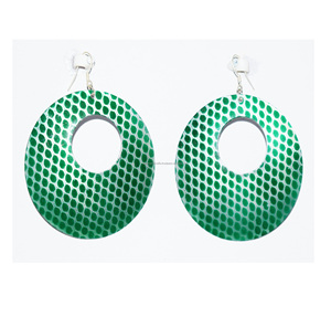 Pendientes de moda al por mayor con textura de placa acrílica, pendientes redondos informales, joyería con cadena de diamantes VVS, caja de regalo, dropshipping - Product Image 5