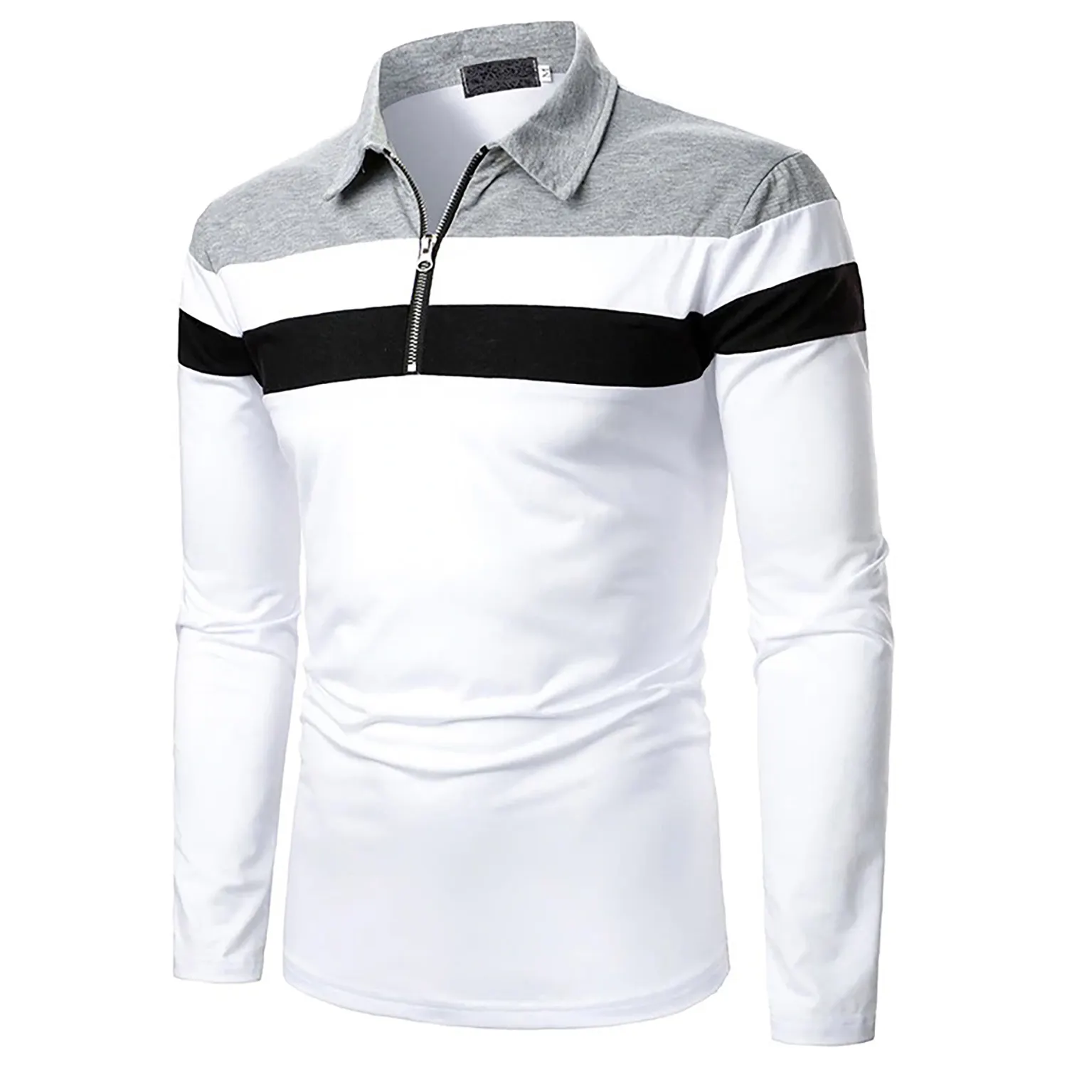 Mannen Lange Korte Mouw Polo Shirt Rits Nieuwe Kleding Herfst Casual Mode Mannen Tops