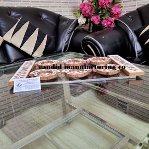 ถาดรองแก้วไม้ทำด้วยมือสุดหรูถาดเสิร์ฟทรงสี่เหลี่ยมผืนผ้าพร้อมแม่มุกถาดเสิร์ฟทรงสี่เหลี่ยมสไตล์อาหรับ - Product Image 2