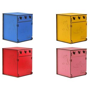 Nid en bois blanc avec motif animal forme carrée 15x15x18cm pour cages pour oiseaux-Fit-fly YA-004 - Product Image 4