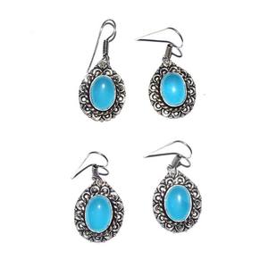 Pendientes redondos de color azul claro, venta al por mayor - Product Image 2