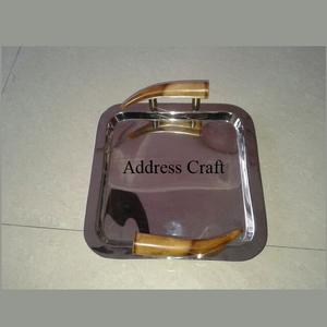 Prix de gros d'usine meilleur prix plateau de service en acier inoxydable avec écorce pour la maison hôtel restaurant bureau fête utilisé nouveau style - Product Image 6