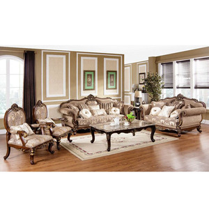Italian Style Brown Finish Handmade <b>Sofa</b> Set Indian Teak Wood <b>7</b> <b>Seater</b> Living Room Furniture Modern Treated Wood Customized Home - Product Image 1