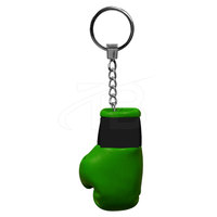 Mini gant de boxe promotionnel porte-clés cuir PU acier inoxydable PVC plastique métal argenté-Mini gant de boxe argenté personnalisable