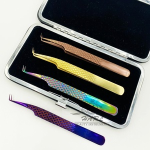 Pince à épiler professionnelle mince à 90 degrés en acier inoxydable antidérapante pour extension de cils - Product Image 6