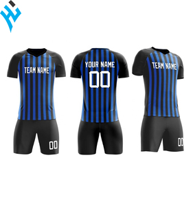 Maillot de football personnalisé unisexe bleu noir camouflage sublimé anti-humidité à manches courtes col classique élastique - Product Image 3