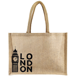 Bolsa de Yute y Algodón con Logotipo Personalizado al por Mayor, con Asa Acolchada |   Bolsa de Compras Reutilizable Ecológica para Supermercado, Bolsa Promocional para Empaque - Product Image 1