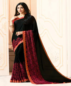 Moda Georgette pesado bordado secuencia trabajo sari con blusa sin costuras ropa de fiesta precio al por mayor Ropa Étnica - Product Image 3