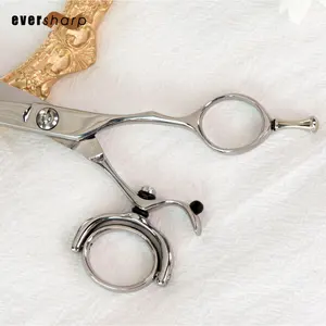 Kéo cắt tóc chuyên nghiệp 5.75 inch, đầu xoay kép, lưỡi thẳng, cán lệch, đánh bóng gương, sắc bén - Product Image 2