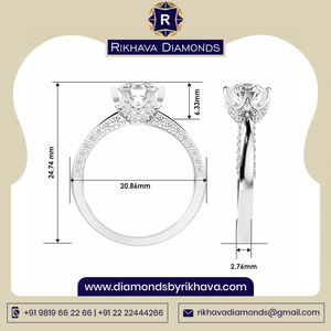 Best Fashion JWELERY Bague solitaire en or blanc 10 carats avec diamants naturels Diamants Rikhava-Haute qualité Meilleur prix Excellent métal - Product Image 2