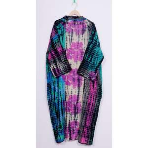 Albornoz estilo bohemio para dormir, Kimono de verano de algodón con tinte anudado, holgado, para playa - Product Image 3