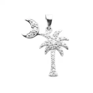 Wholesale Popular 925 Sterling Silver Palm Tree Pendant Charm For Women