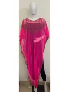 2025 Trendy Luxury Women's Straight Silhouette Evening Cocktail Party Beading Hand Embroidered <b>Poncho</b> Shrug Dress Top Cover - Product Image 3