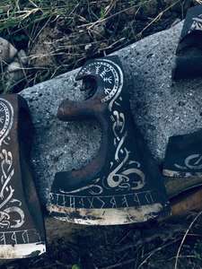 MDM Set 4 Durable Outdoor HC 5160 Forged Steel Hatchets New Russian Style Hickory <b>Wood</b> Handle 9-Inch Camping <b>Cutting</b> Industrial - Product Image 6