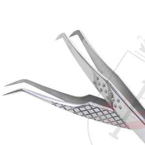 แหนบต่อขนตาสเตนเลสคู่,แหนบขนตาคุณภาพสูงคู่พร้อมโลโก้ของคุณเอง - Product Image 3