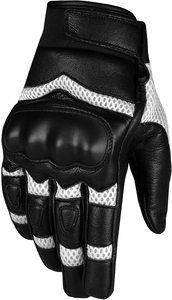 Guantes tácticos de cuero con pantalla táctil para hombre, guantes de carreras de alta calidad hechos a medida, de malla blanca y cuero negro - Product Image 3