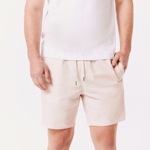 Shorts Bermuda en Coton Oxford Beige pour Homme avec Cordon de Serrage à la Taille et Poches, Coupe Décontractée Mi-Haute, Séchage Rapide et Respirant - Product Image 1
