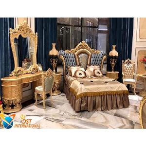 De lujo de tamaño reina muebles de dormitorio clásico reina rey tamaño conjunto de muebles de dormitorio de lujo de oro tallado dormitorio - Product Image 1