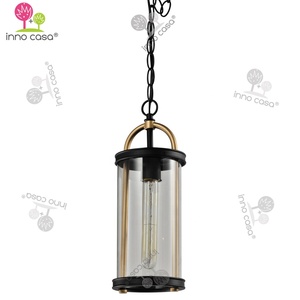 Lanterne suspendue en verre noir, métal, lampe avec abat-jour, luminaire d'extérieur, livraison gratuite, CP-002 - Product Image 2