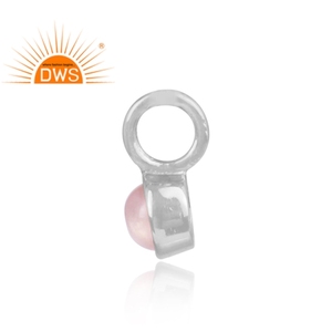 Pendentif en argent 925 véritable Quartz Rose fin, 1 pièce, pierres précieuses, breloques, vente en gros - Product Image 2