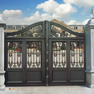 Diseño de puertas correderas puerta de hierro forjado de la parrilla