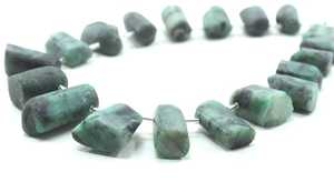 Juego de 19 de piedras preciosas piezas sueltas hechas a mano con Esmeralda verde natural para hacer joyas DIY taladro lateral superior Mayo - Product Image 6