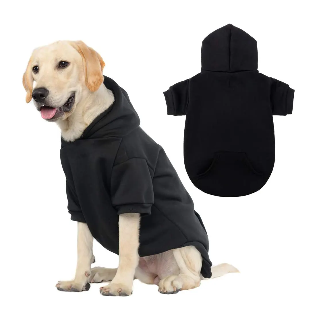 Basic Dog Hoodie Soft and Warm Dog Hoodie Sweater with Leash Hole and Pocket Dog Winter Coat Cold Weather Clothes for XS Hoodies