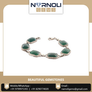 Conjunto de pulsera de plata 92,5 pura con gema de ágata verde, nuevo diseño de moda - Product Image 5