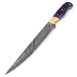 New style Custom Hand Forged Damascus Fillet knife With leather Sheath cover (smk1592) - Product Image 6