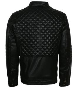 Nouveautés Hiver 2021 Veste décontractée unisexe en cuir de mouton matelassé à fermeture éclair, imprimée, noire, imperméable et respirante - Product Image 5