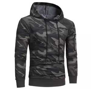 Sudadera con Capucha de Forro Polar para Hombre, Camuflaje, Corte Regular, con Bolsillo, Informal, Transpirable, Ecológica, de Poliéster Tejido, 340g - Product Image 3