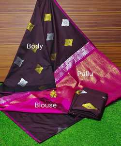 Banarasi soie Jacquard Saree avec chemisier femmes porter dames fête Festival tenue quotidienne doux coton soie Sari en gros bas prix ethnique - Product Image 3