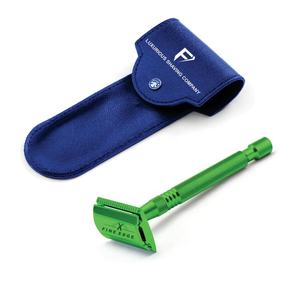 Rasoir de sécurité à double tranchant de couleur dorée, réutilisable et sans plastique avec long manche - Product Image 4