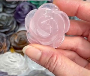 Lapis lazulit อัญมณีแกะสลักดอกไม้ขนาด15มม. อัญมณีหลวมเรียบสำหรับตกแต่งวันเกิด - Product Image 2
