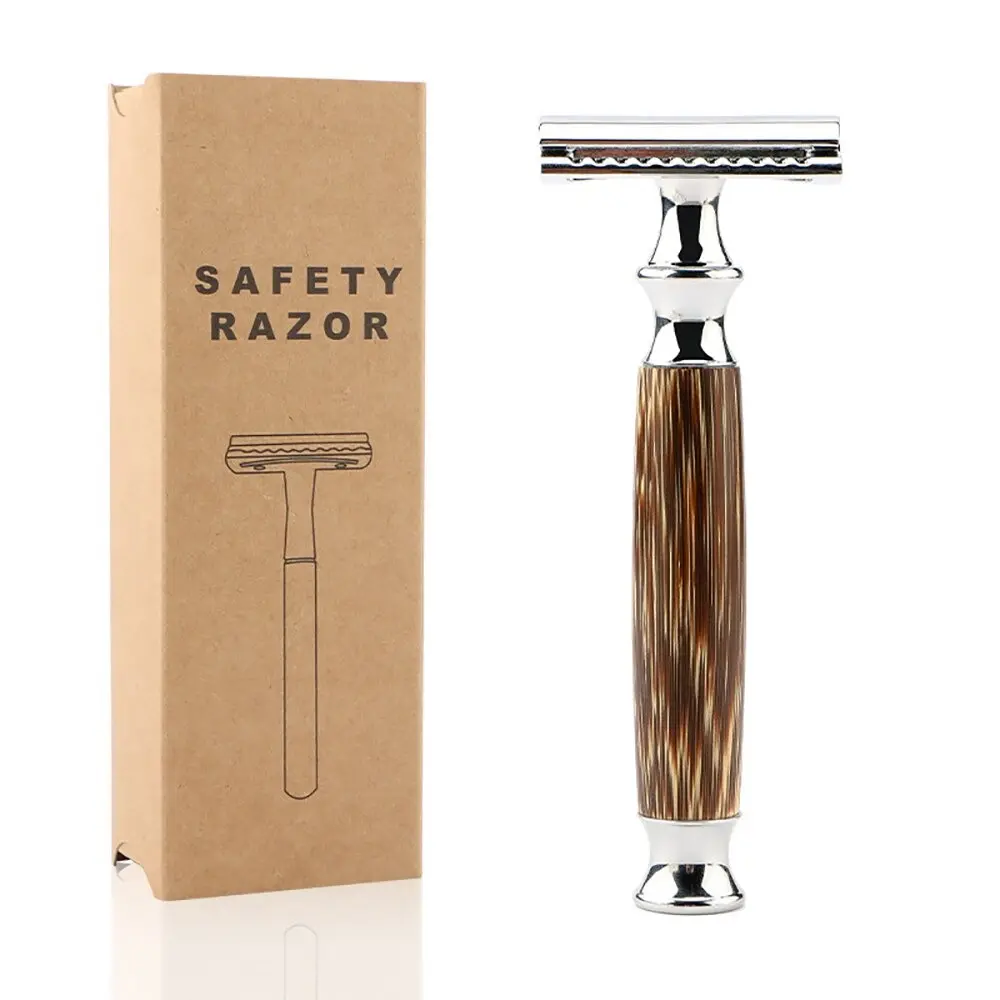 Old Fashioned Manual Razor Safety Razor Bamboo Handle Fits All Double Edge Blades Eco Friendly Shaving Razor