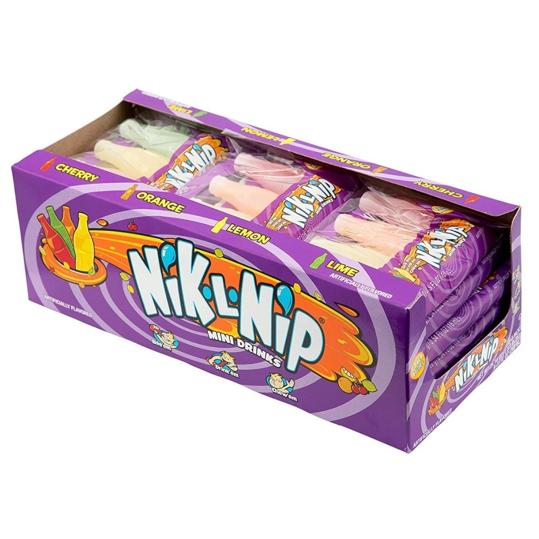 Tootsie Nik-L-Nip Wachs flaschen Candy 4er Pack (Display Box von 18) Kostenloser Versand im Inland