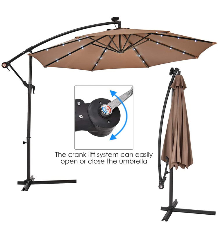 dark brown hanging patio umbrella Garden – with beige fringe and more Cantilever Offset Patio Umbrella with