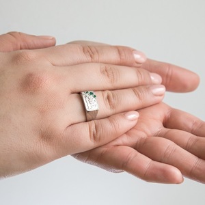 Anillo musulmán elegante para mujer, Plata de Ley 925, rodanzado con letras en anillo árabe con grabado, joyería - Product Image 5