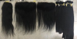 Extensión de cabello humano virgen frontal 13x4 de cabello vietnamita liso rubio con precio de fábrica y colores personalizables - Product Image 3