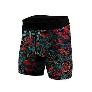 Shorts de combat MMA noirs personnalisés, compression serrée pour hommes adultes, vêtements d'arts martiaux, polyester/coton, imprimé par sublimation - Product Image 1