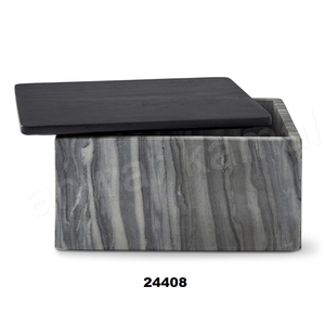 Caja de pan de mármol gris con tapa de mármol para almacenar olla para la celebración de Año Nuevo - Product Image 1