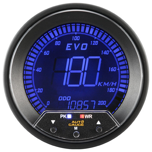 Motor Meter 857SP 85mm Auto LCD Display GPS Electrical Speedometer 4-Color Backlight Sensor Gauge Universal Fitment Warning Peak